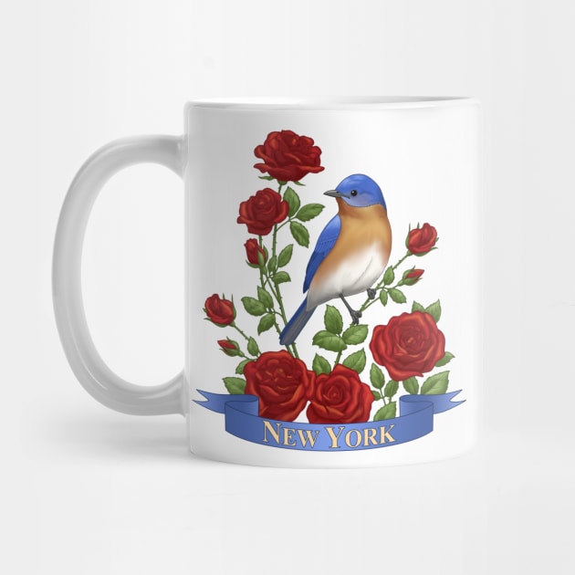 New York State Bluebird and Rose by csforest